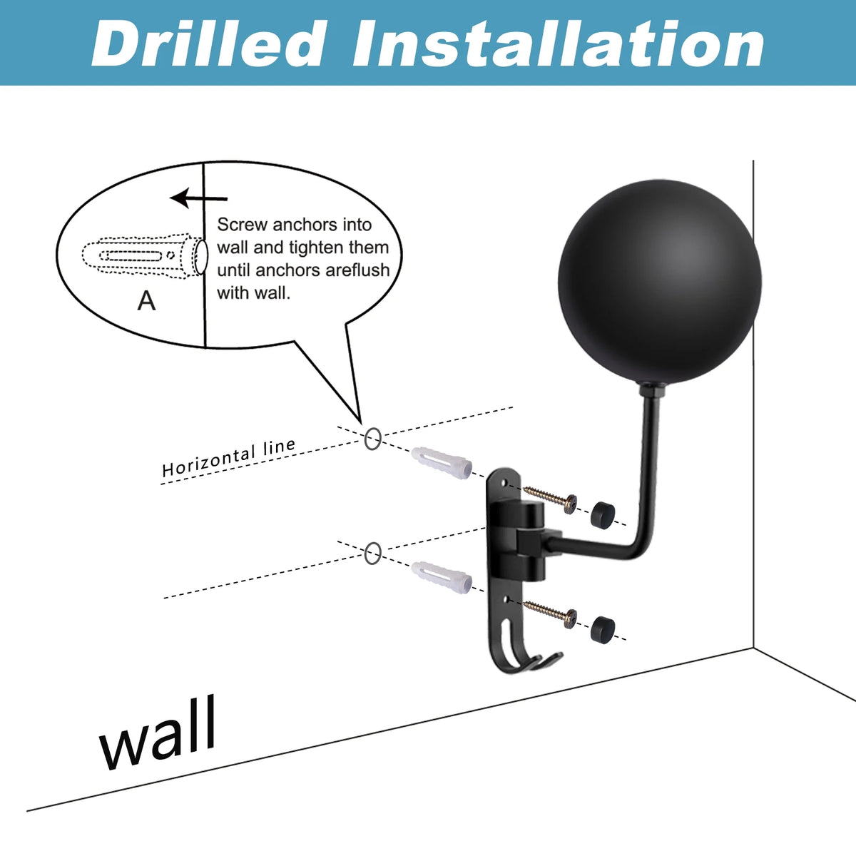 Black 2-Pack Helmet Holder Wall Mount with 2 Hooks L886