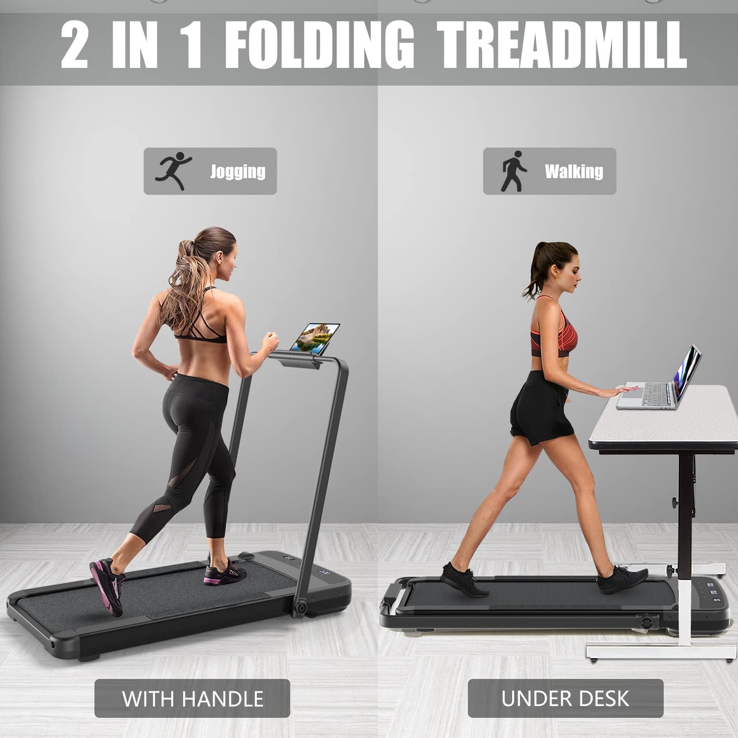 Under Desk 2 in 1 Folding Treadmill Walking Pad V677953