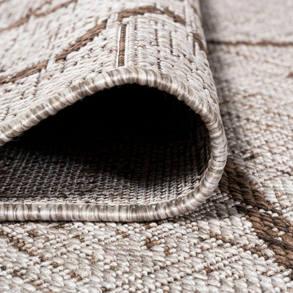 Beige/Brown 5 ft. x 8 ft. Indoor/Outdoor Area Rug O2903