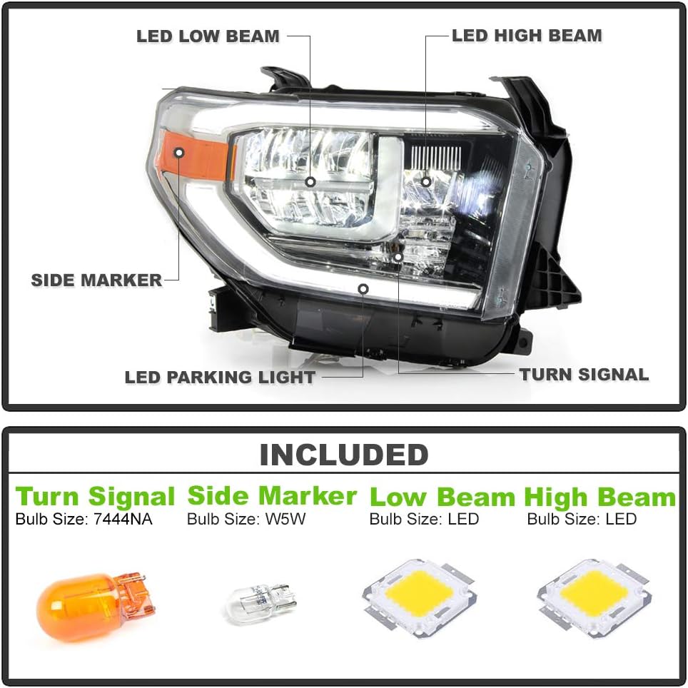 Smoked Chrome Housing LED Headlight Assembly Passenger Side W326241