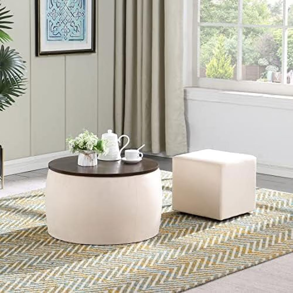 Blue Velvet Ottoman with Wooden Lid K40496