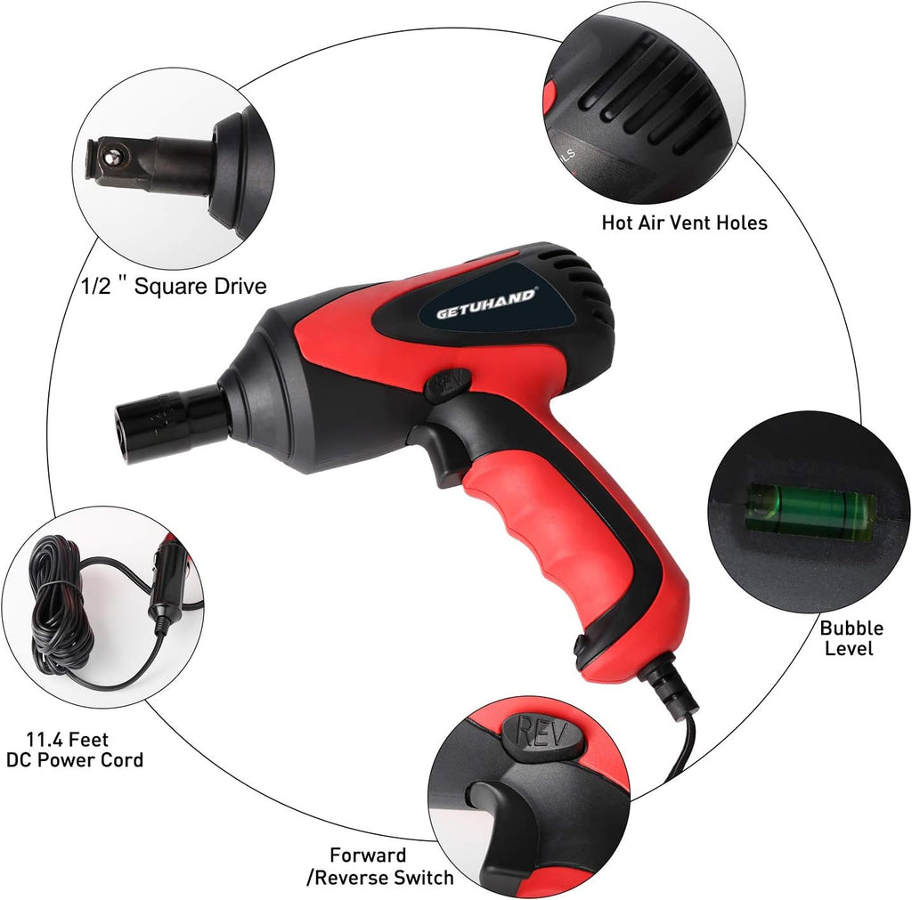 1/2 Inch 12 Volt Portable Electric Impact Wrench Kit with Sockets and Carry Case H45855
