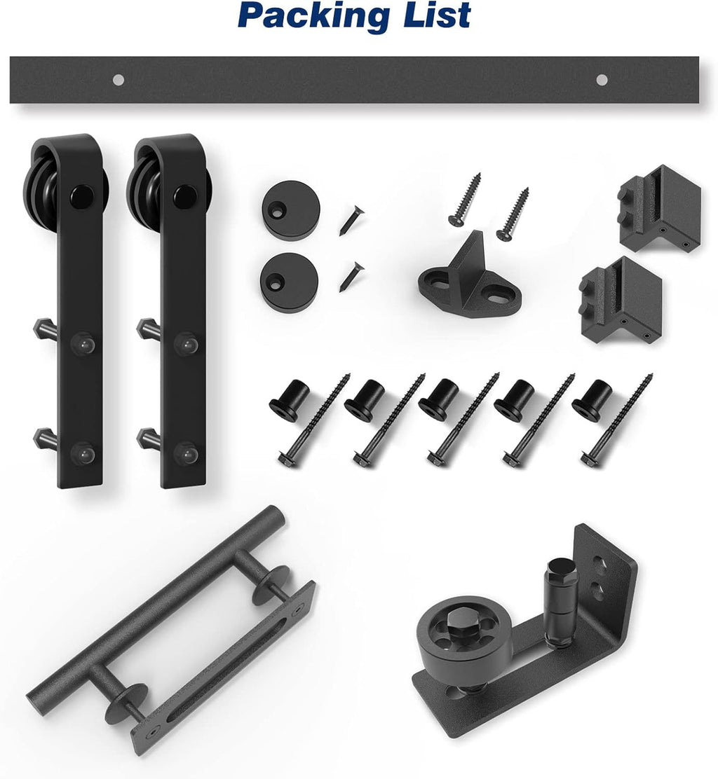 6.6 FT Sliding Barn Door Track and Handle Hardware Kit U213440