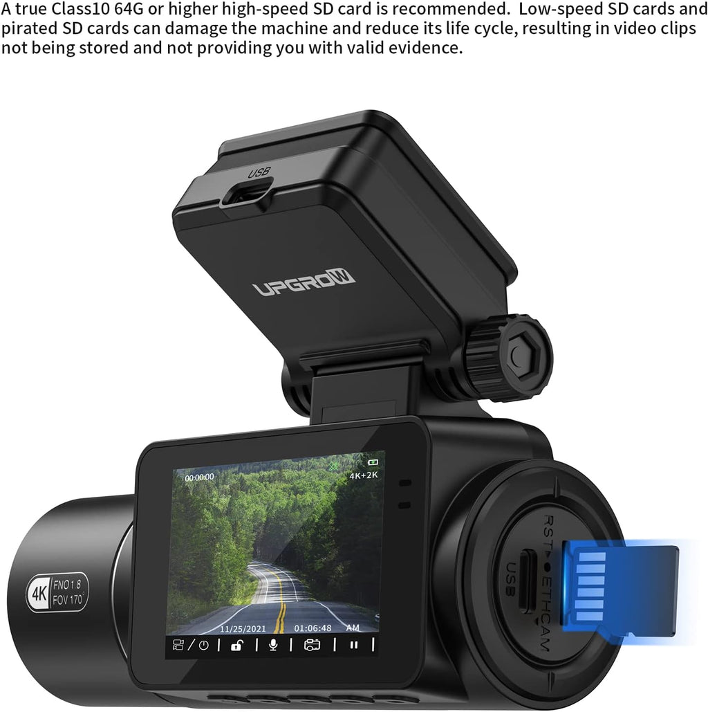 Dual Dash Camera with Front 4K Camera and Rear 2K Camera P531824