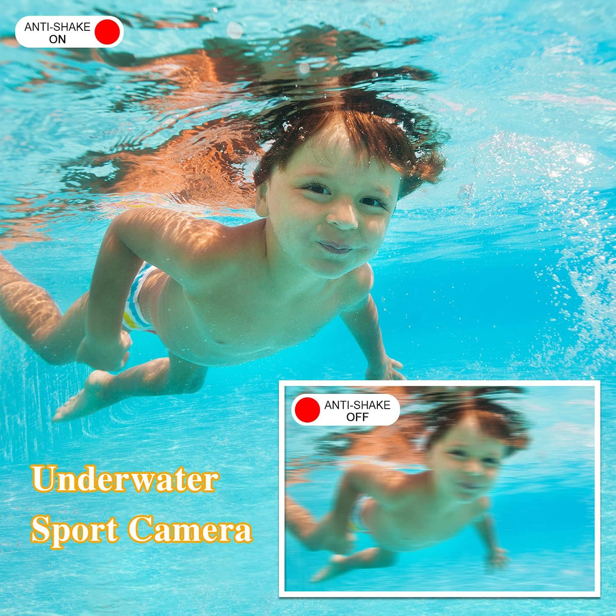 Blue 16MP 1080P Waterproof Digital Camera D1222