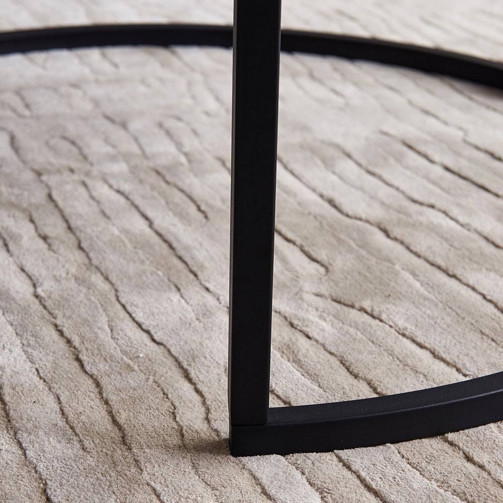 White Nesting Coffee Table with Black Frame R663