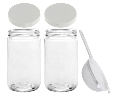 32 Oz Wide Mouth Glass Jars with Lids X1372