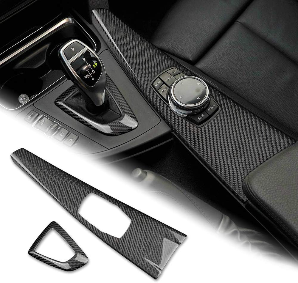Carbon Fiber Car Gear Shift Knob Panel Cover Trim Sticker Kit T8028