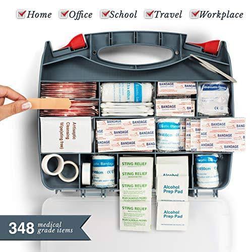 2-in-1 First Aid Kit 348-piece Double-Sided Hardcase O495071