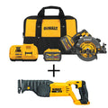 Cordless Brushless 7-1/4 in. Circular Saw with Brake, 2 FLEXVOLT 9.0AH Batteries & Recip Saw I1152