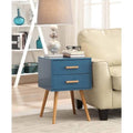 Blue 2-Drawer End Table F34738