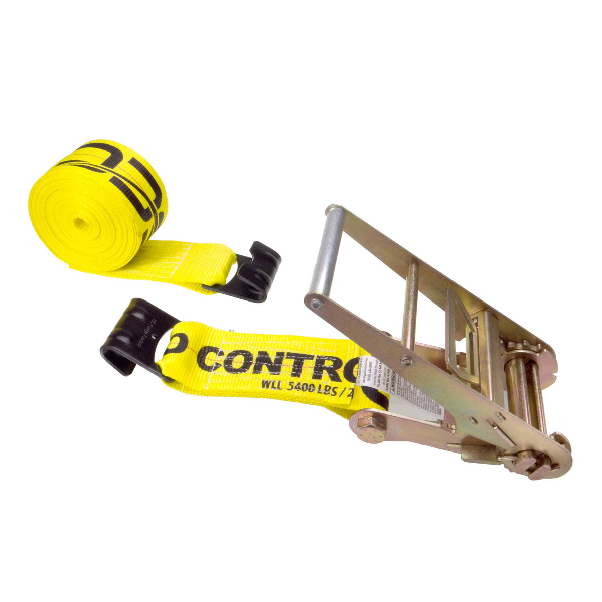 Yellow Ratchet Strap with Flat Hook Z750956