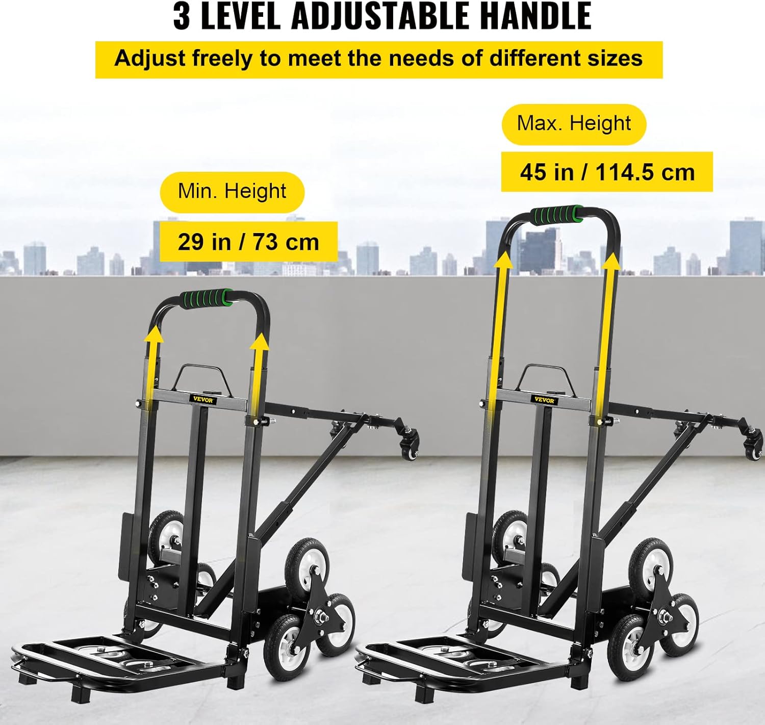 Heavy Duty Folding Hand Truck with 2 Backup and Assistant Wheels G35064