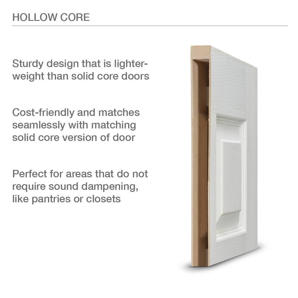 18 in. x 80 in. White Painted Right-Hand Molded Composite MDF Single Prehung Interior Door S6610