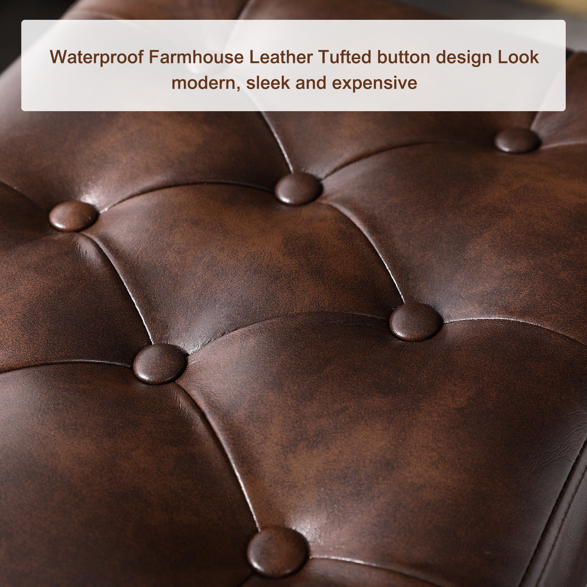 Dark Brown Leather Counter Stools Set of 2 U38435