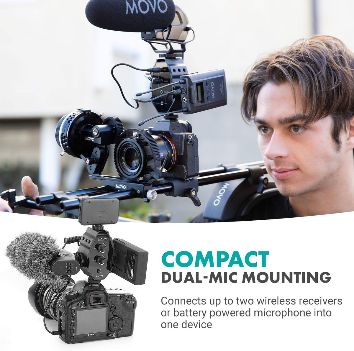 48-Channel UHF Wireless Lavalier Microphone System Bundle with 2-Ch Mixer, 2 Receivers, 4 Transmitters, and 4 Lapel Microphones S2820
