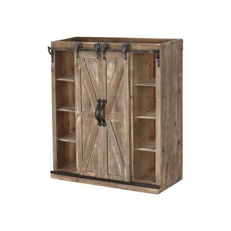 Rustic Brown Wood Storage Cabinet Q8995