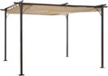 10’ x 10’ Retractable Patio Gazebo Pergola with Steel Frame R684
