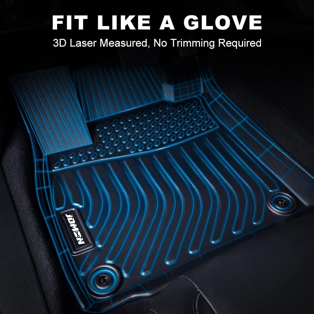 Black Custom Fit Car Floor Liner 3 Row Full Set P592907