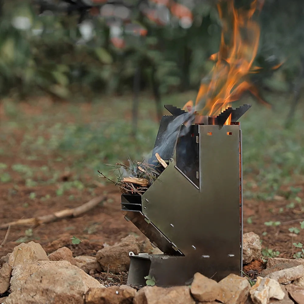 Portable Stainless Steel Wood Burning Rocket Stove G19347