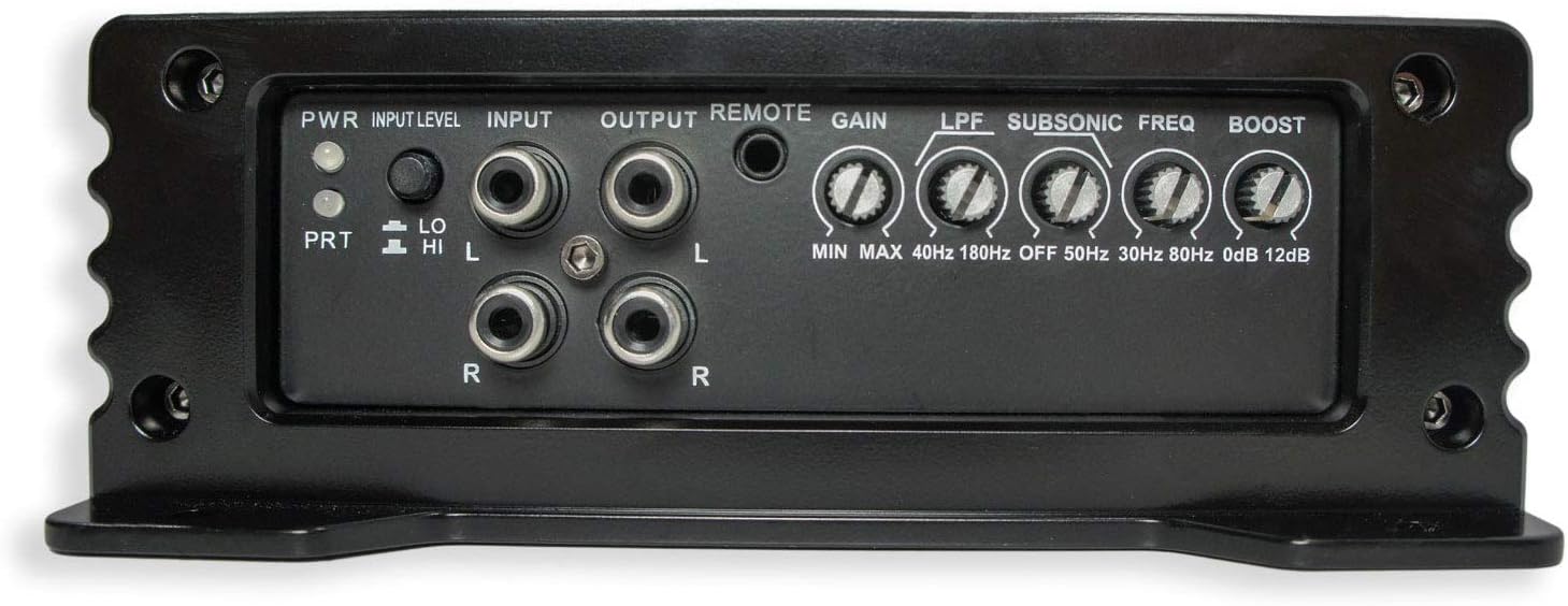 Dual 10" Loaded Sub Box Enclosure with Amplifier and 4 Gauge Amp Install Kit B68091