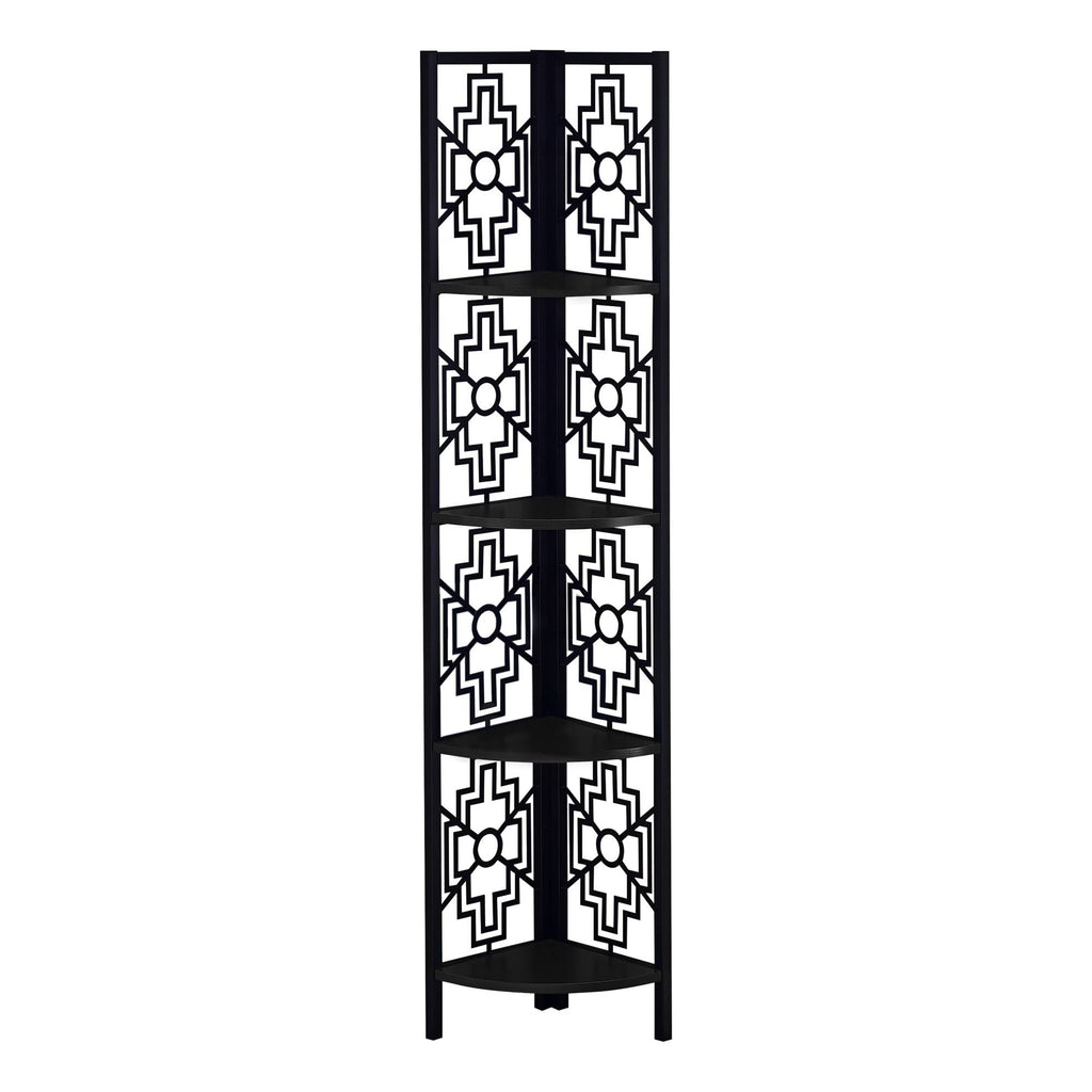 Black 62-Inch 4-Tier Corner Bookshelf V859518