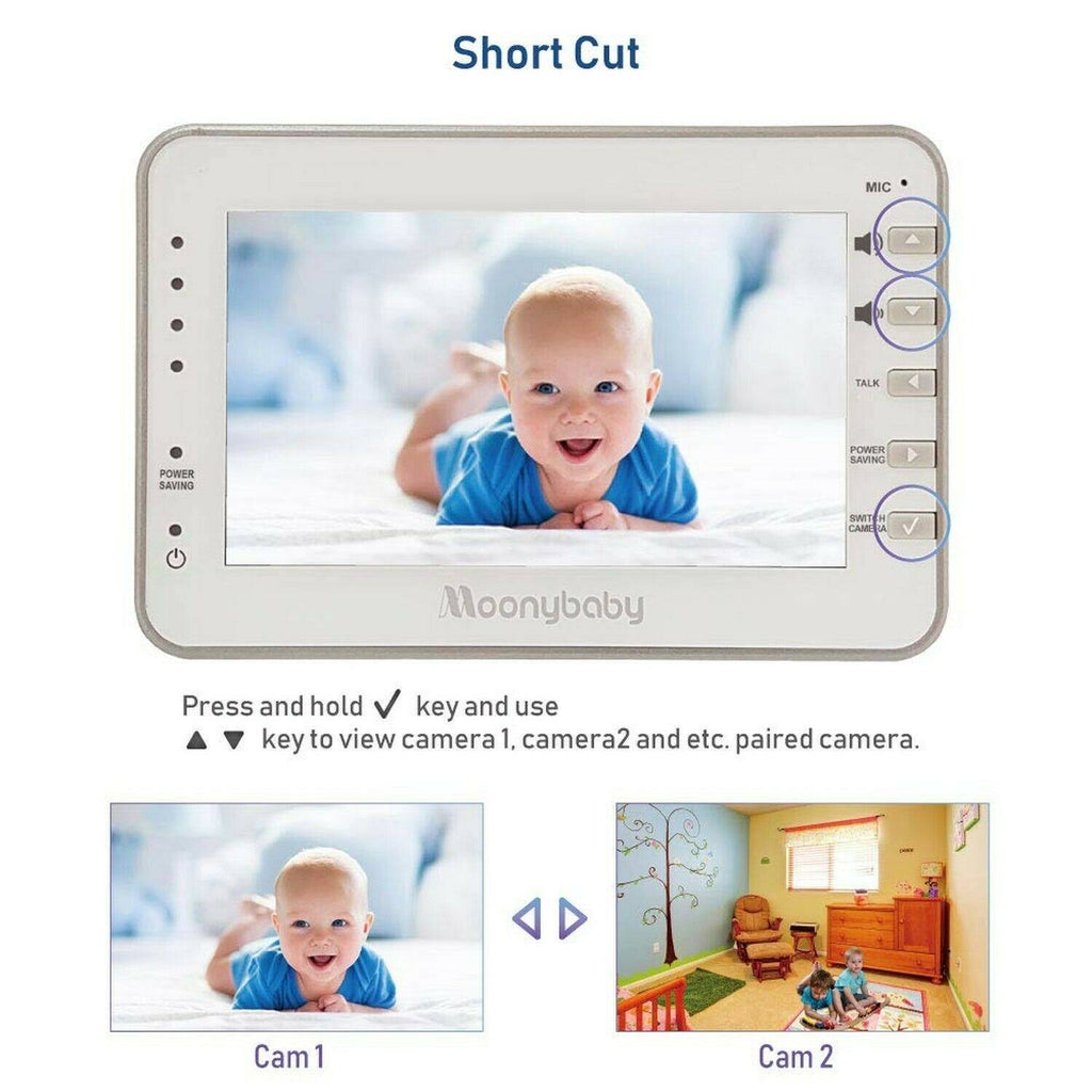 4.3 Inches LCD Video Baby Monitor with 2 Portable Cameras W113