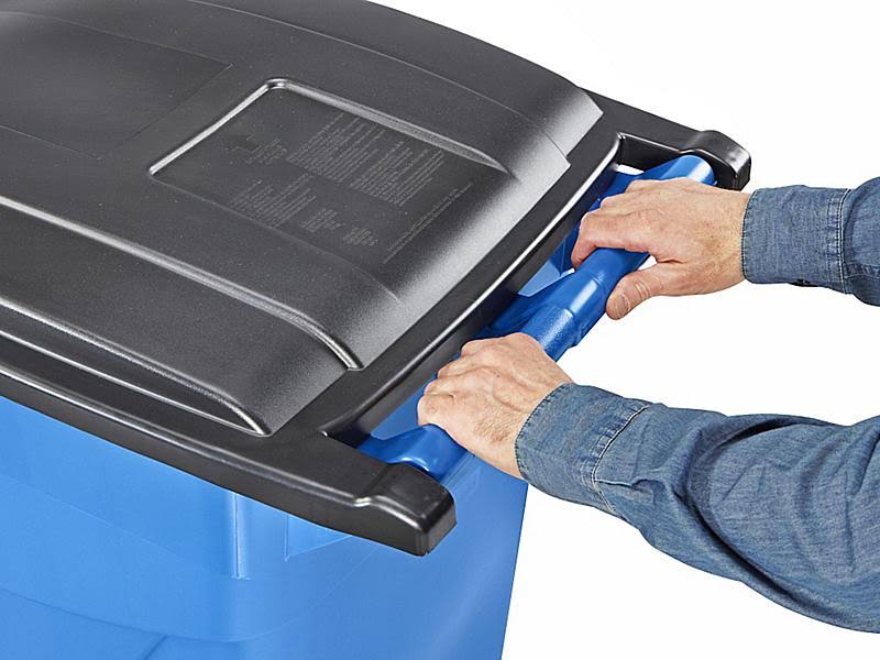 Blue 50 Gallon Recycling Rollout Container with Lid B569088
