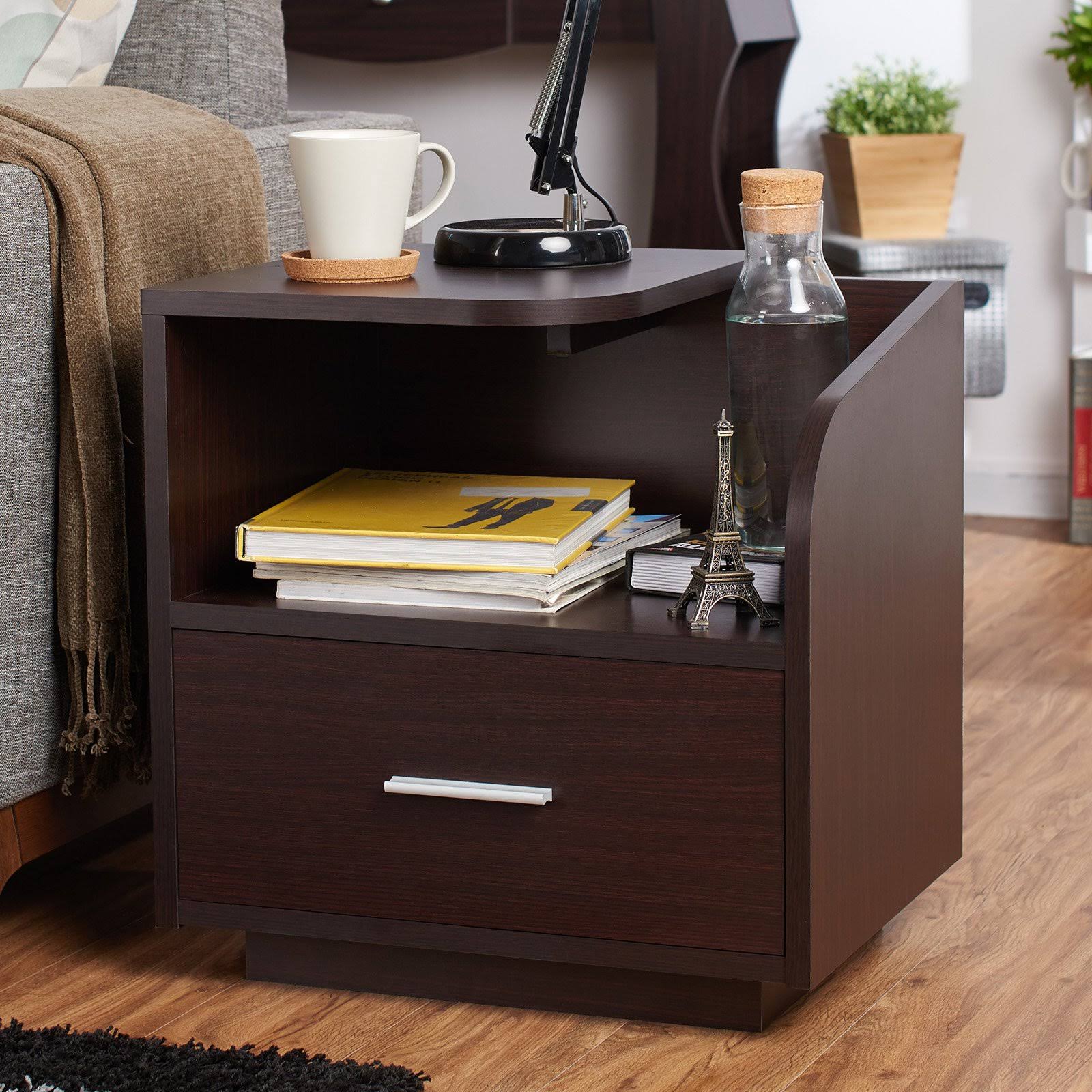 Modern Cut Out End Table Brown V27146