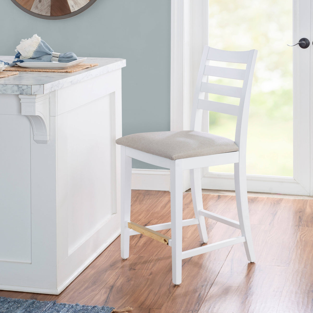 White Counter Stool Set of Two G410