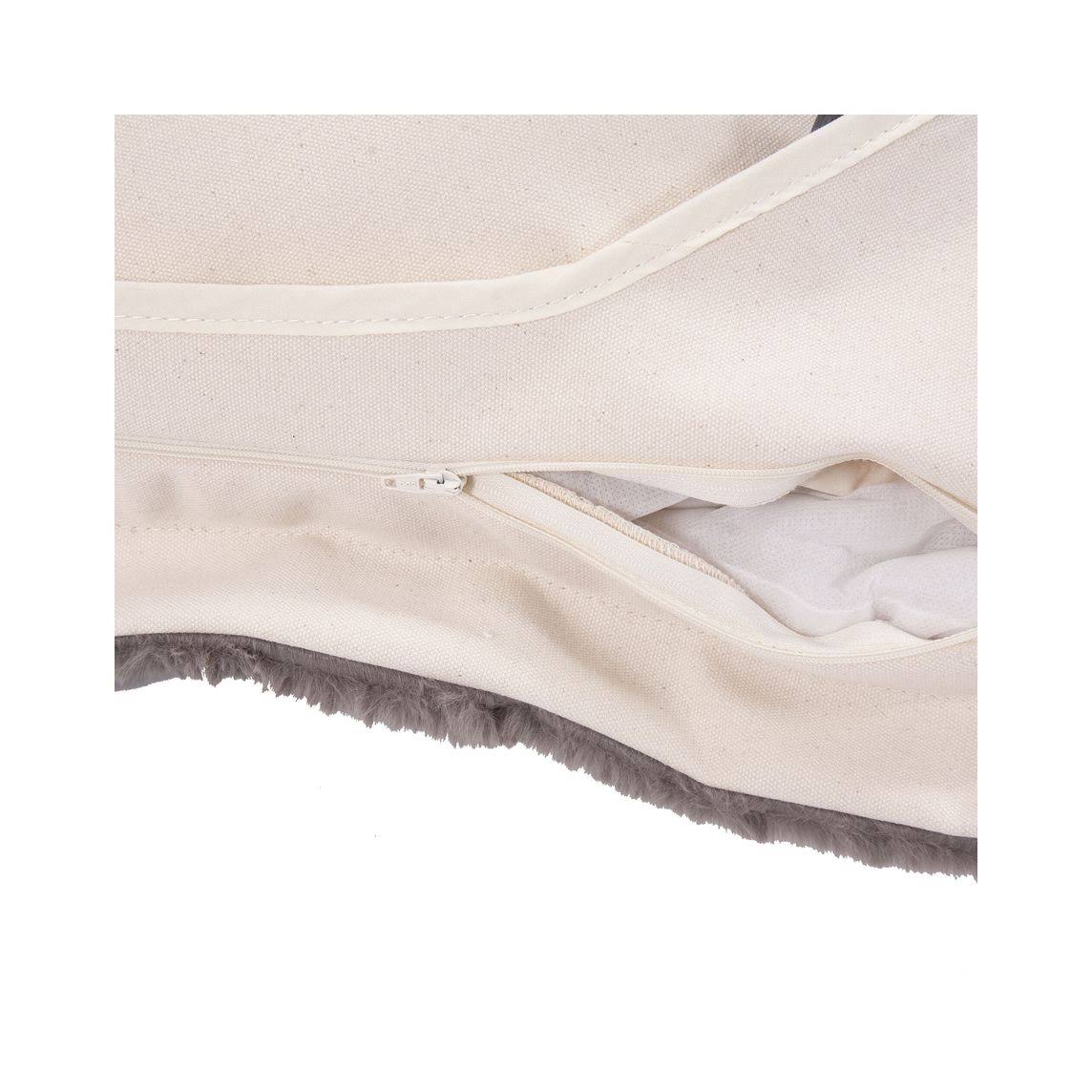 Faux Fur Angora Stone Ottoman X938301