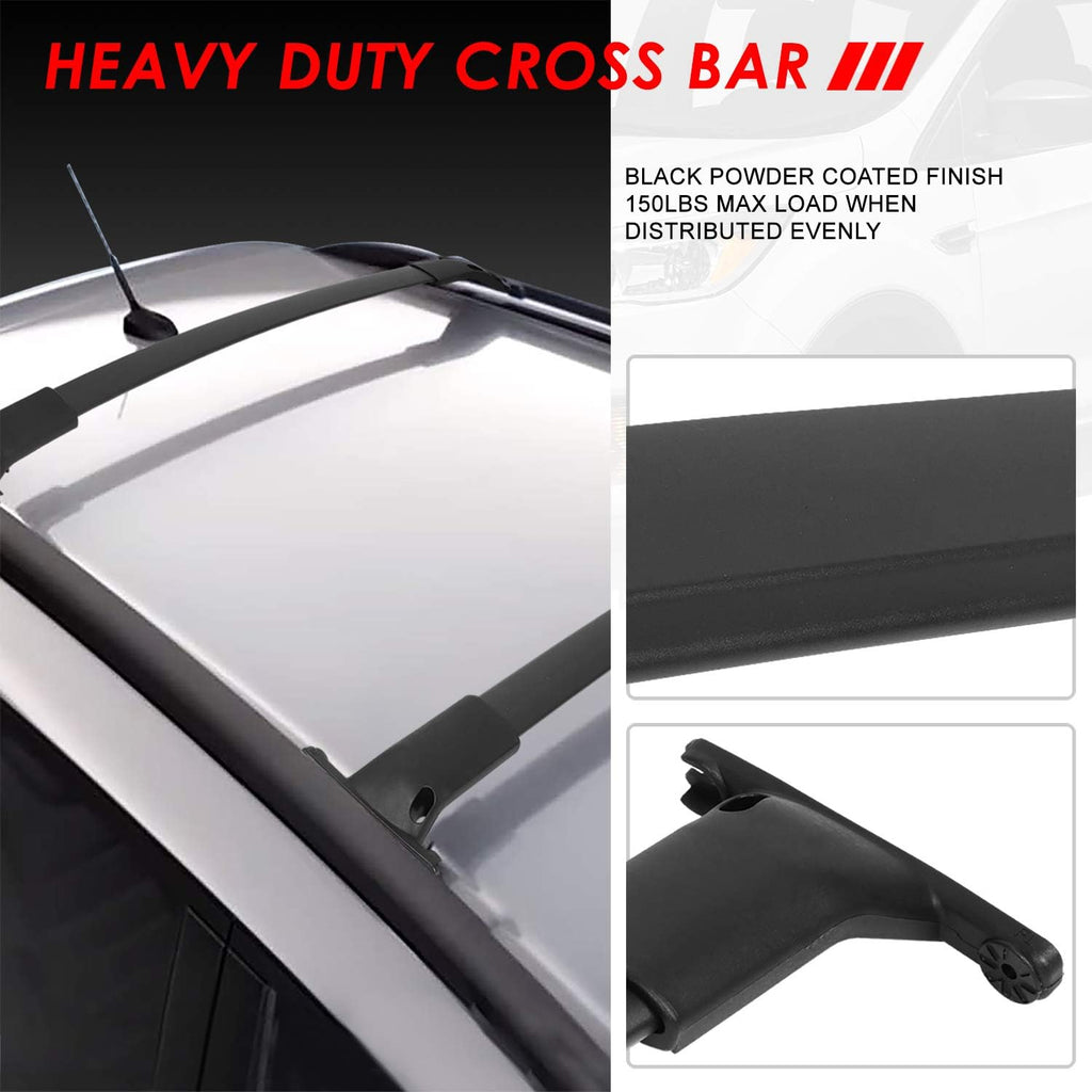 Matte Black Aluminum Roof Rack Cross Bars with ABS Mounting Brackets Q270
