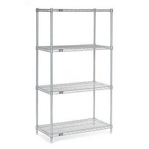 Silver Epoxy 4 Tier Wire Shelving Starter Unit K997