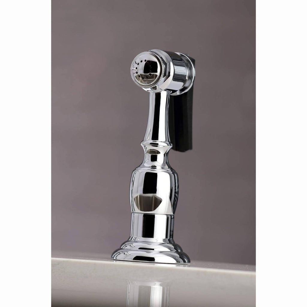 Brushed Brass Bridge Kitchen Faucet with Brass Sprayer T85201