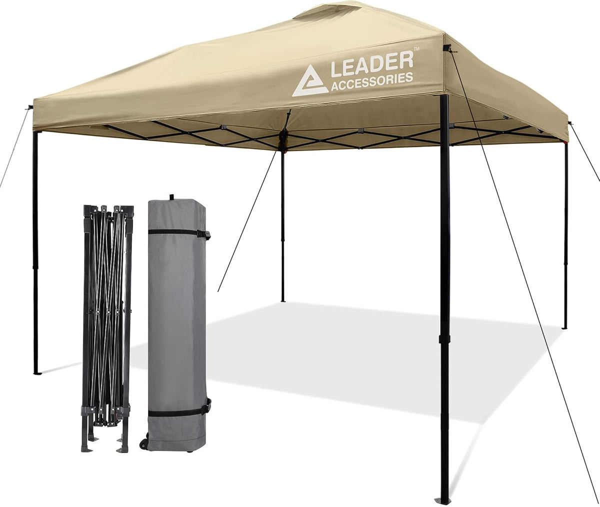 Pop-Up Canopy Tent 10'x10' Straight Leg Shelter with Wheeled Carry Bag, Silver L720