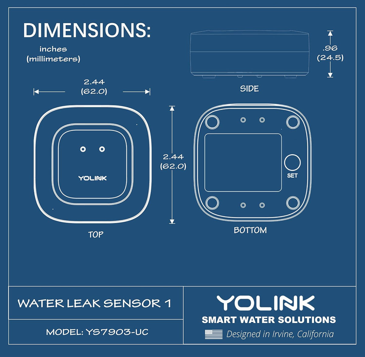 Water Leak Sensor 3 Pack with App Notifications U4758