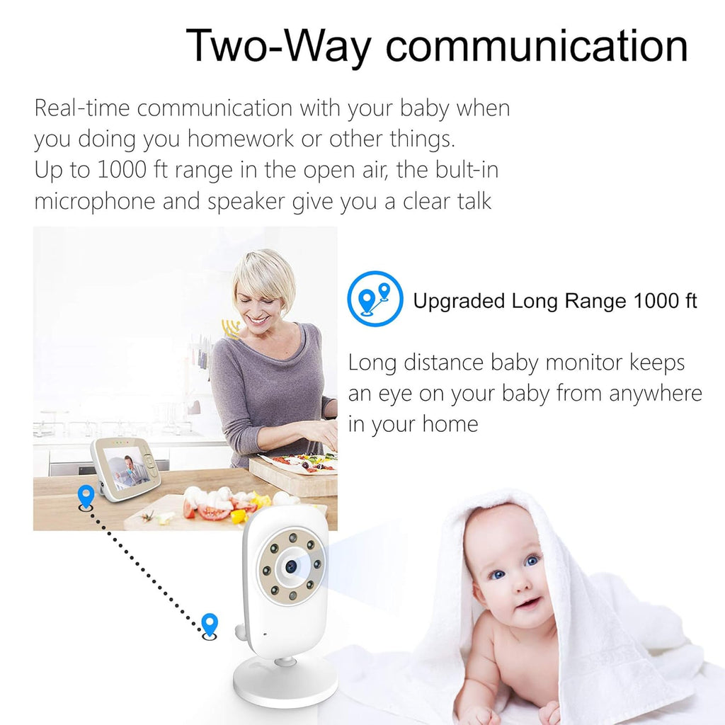 Baby Monitor with Camera and Video, 3.5 inch B334