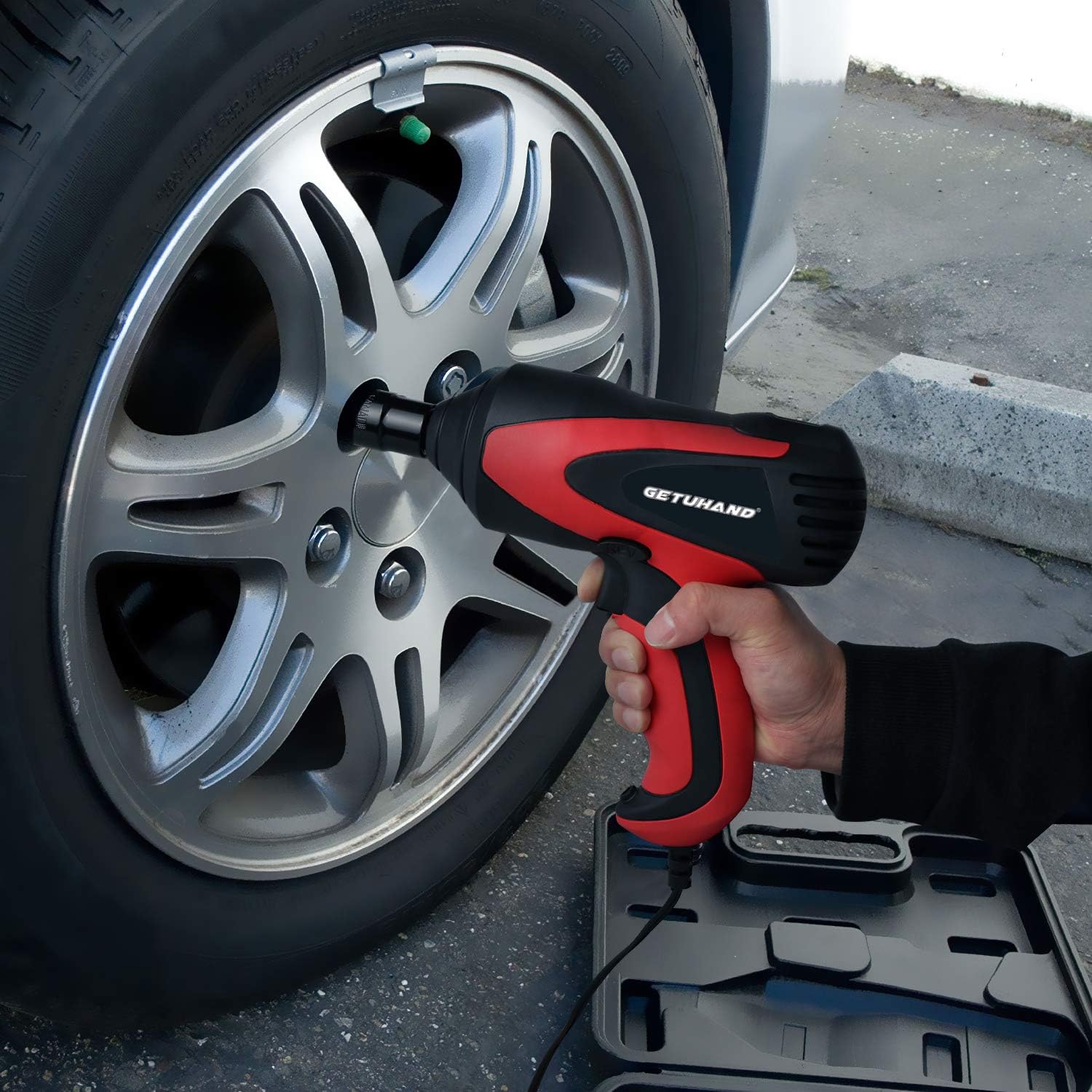 1/2 Inch 12 Volt Portable Electric Impact Wrench Kit with Sockets and Carry Case H45855