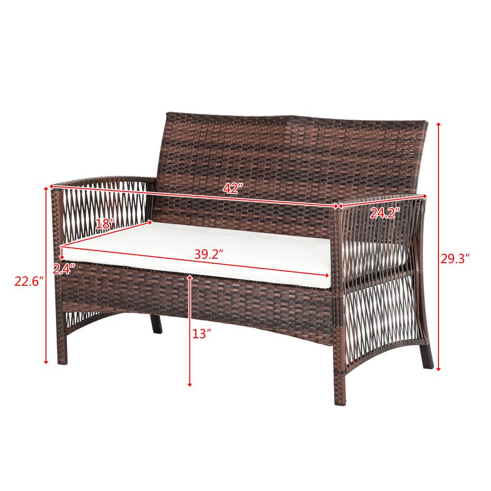 Brown Rattan Outdoor Sofa Set F37089