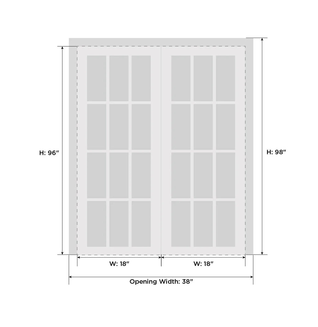 Solid Wood French Double Doors 36 x 96 inches Q735510