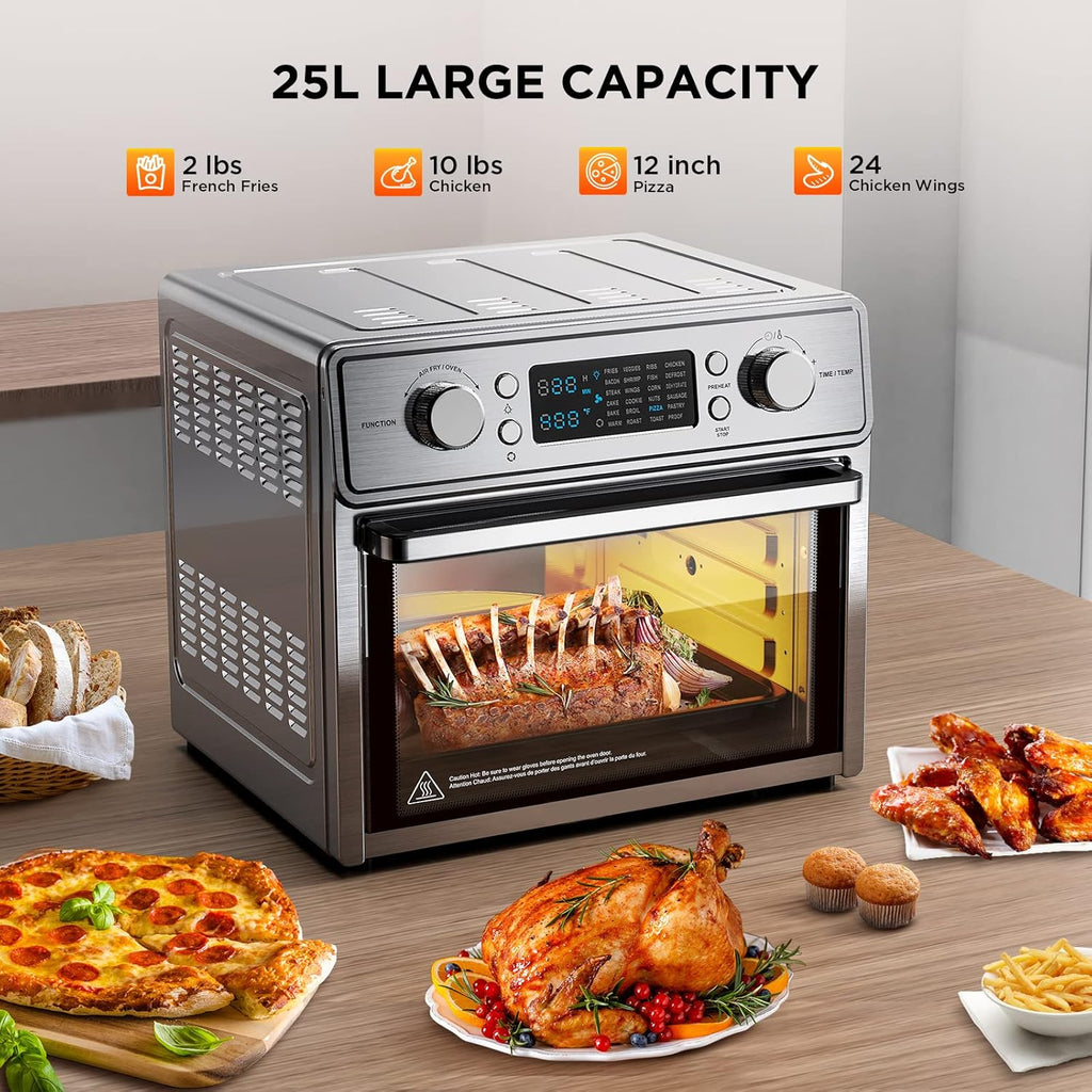 Stainless Steel 25L Convection Air Fryer Toaster Oven with Rotisserie G92551