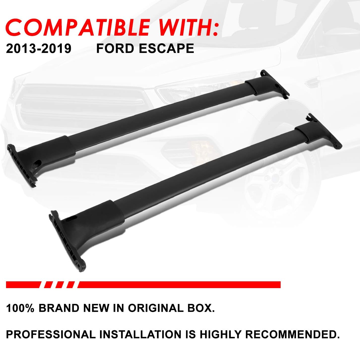 Matte Black Aluminum Roof Rack Cross Bars with ABS Mounting Brackets Q270
