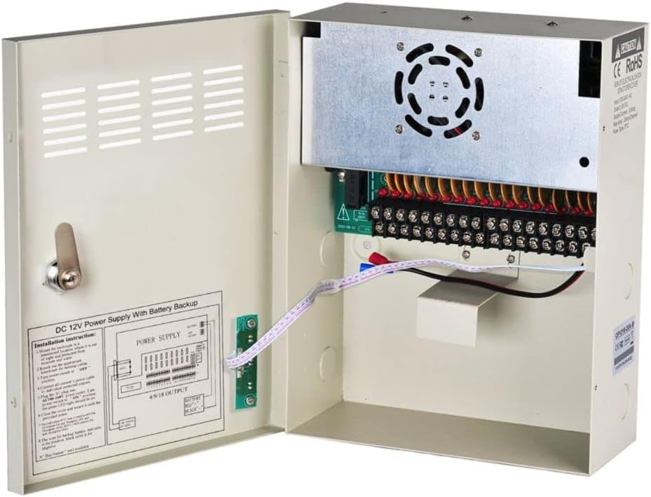 18 Channel 12V 20Amp DC Metal Boxed Cabinet Regulated UPS Power Supply Unit U99955