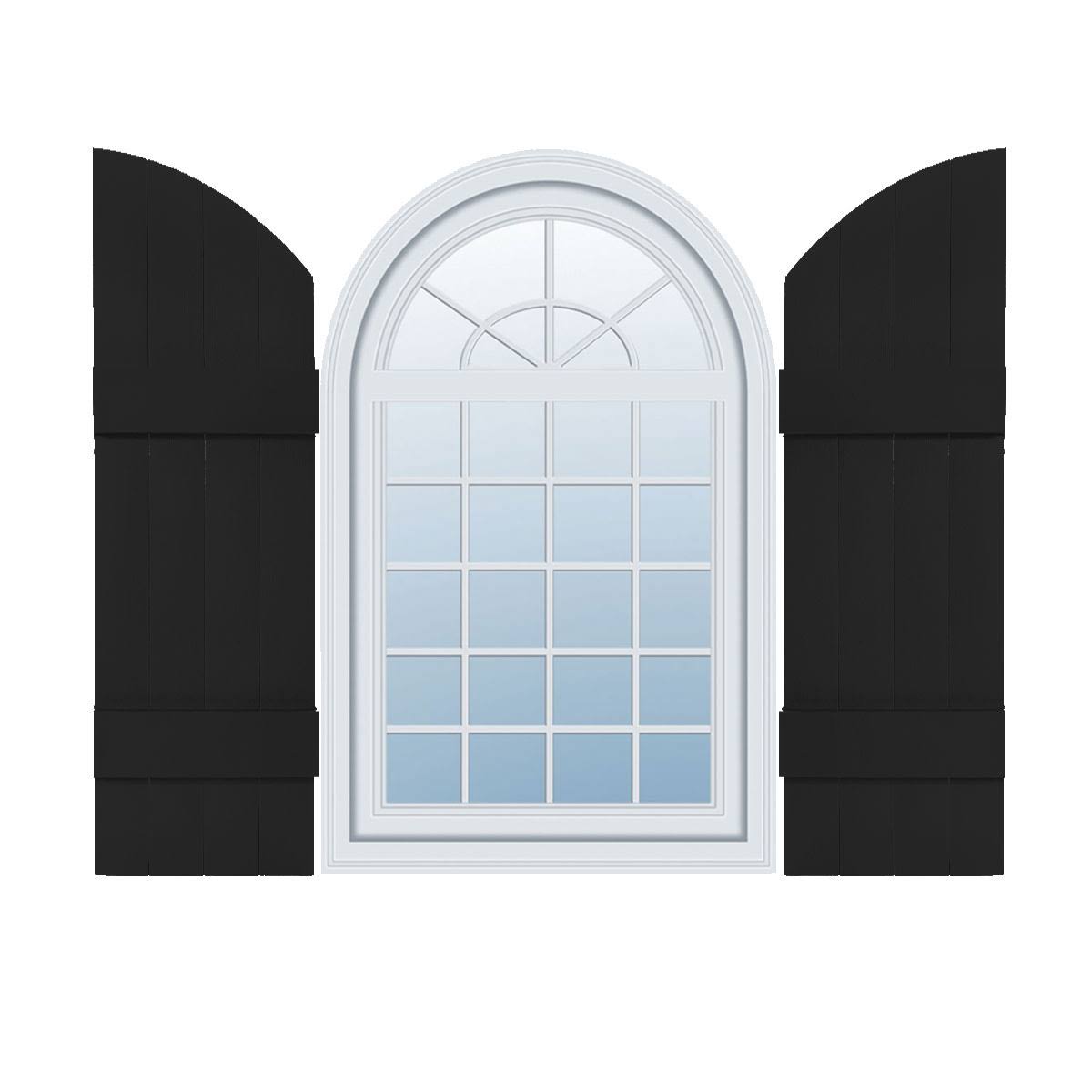 14 inchw x 94 inchh Vinyl Four Board Arch Top Shutters S45576