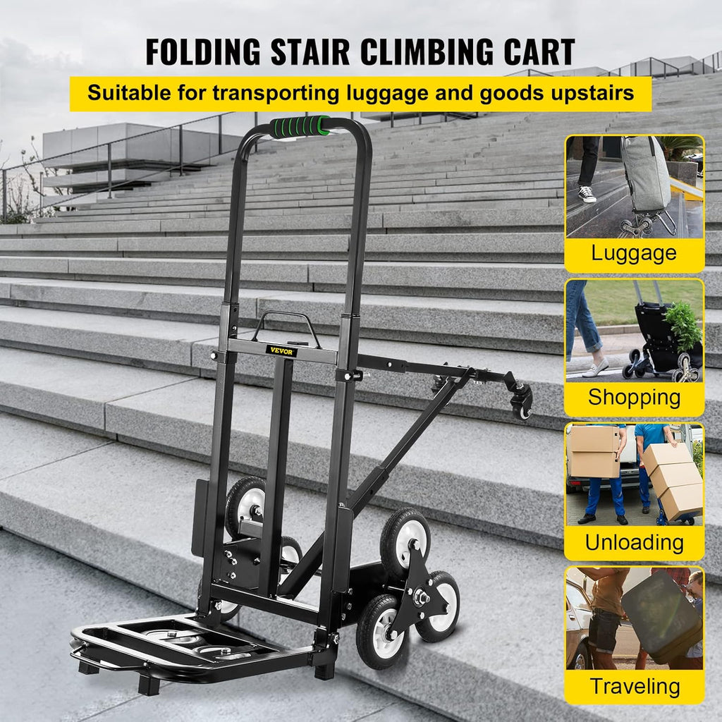 Heavy Duty Folding Hand Truck with 2 Backup and Assistant Wheels G35064