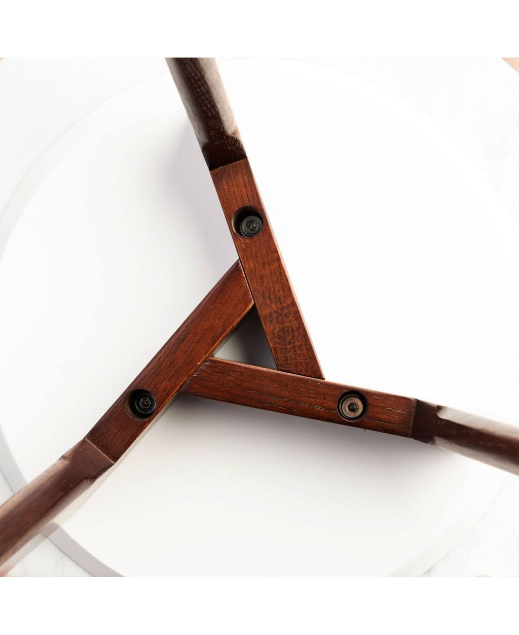 White Marble Side Table with Walnut Legs M615