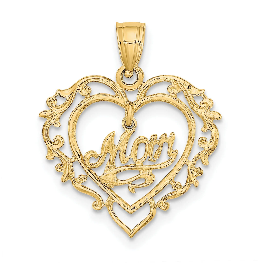 14K Yellow Gold Polished Heart Pendant Charm with 10K Yellow Gold Rope Chain Necklace 18'' Y29644