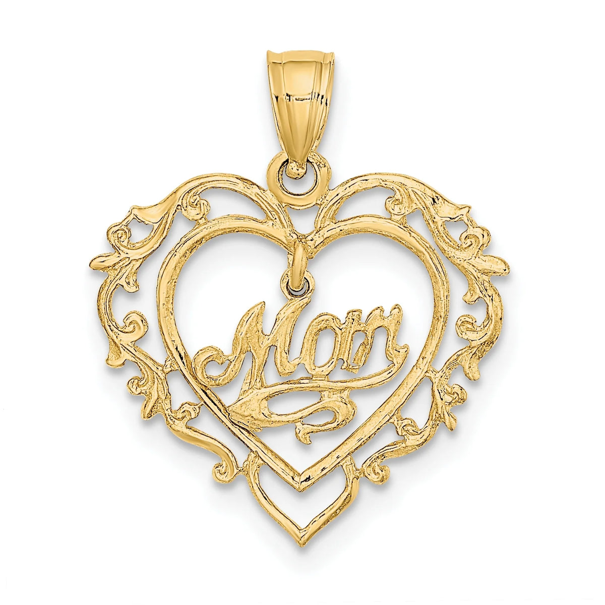 14K Yellow Gold Polished Heart Pendant Charm with 10K Yellow Gold Rope Chain Necklace 18'' Y29644