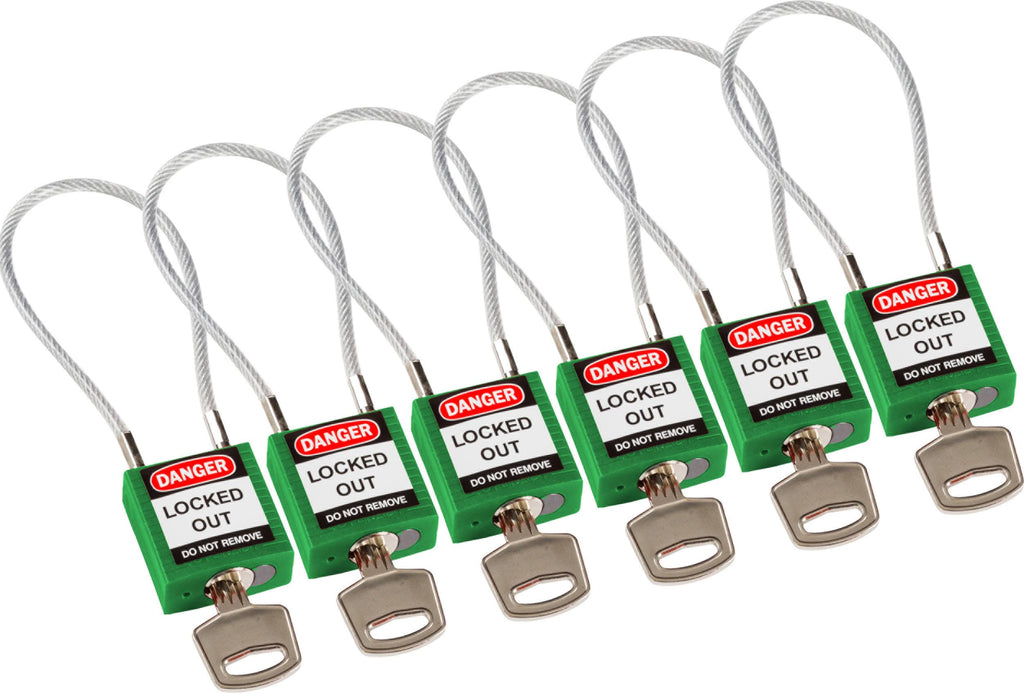 Green Compact Cable Padlock G5032
