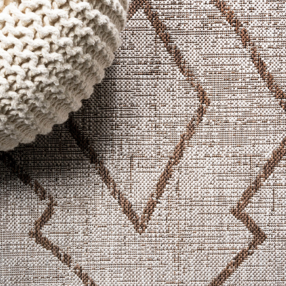Beige/Brown 5 ft. x 8 ft. Indoor/Outdoor Area Rug O2903
